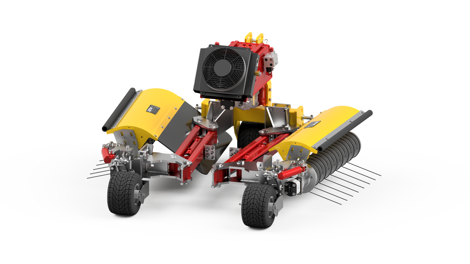 Ilmer GT-Vario front-werktuigendrager met draadmaaier op een smalspoortractor